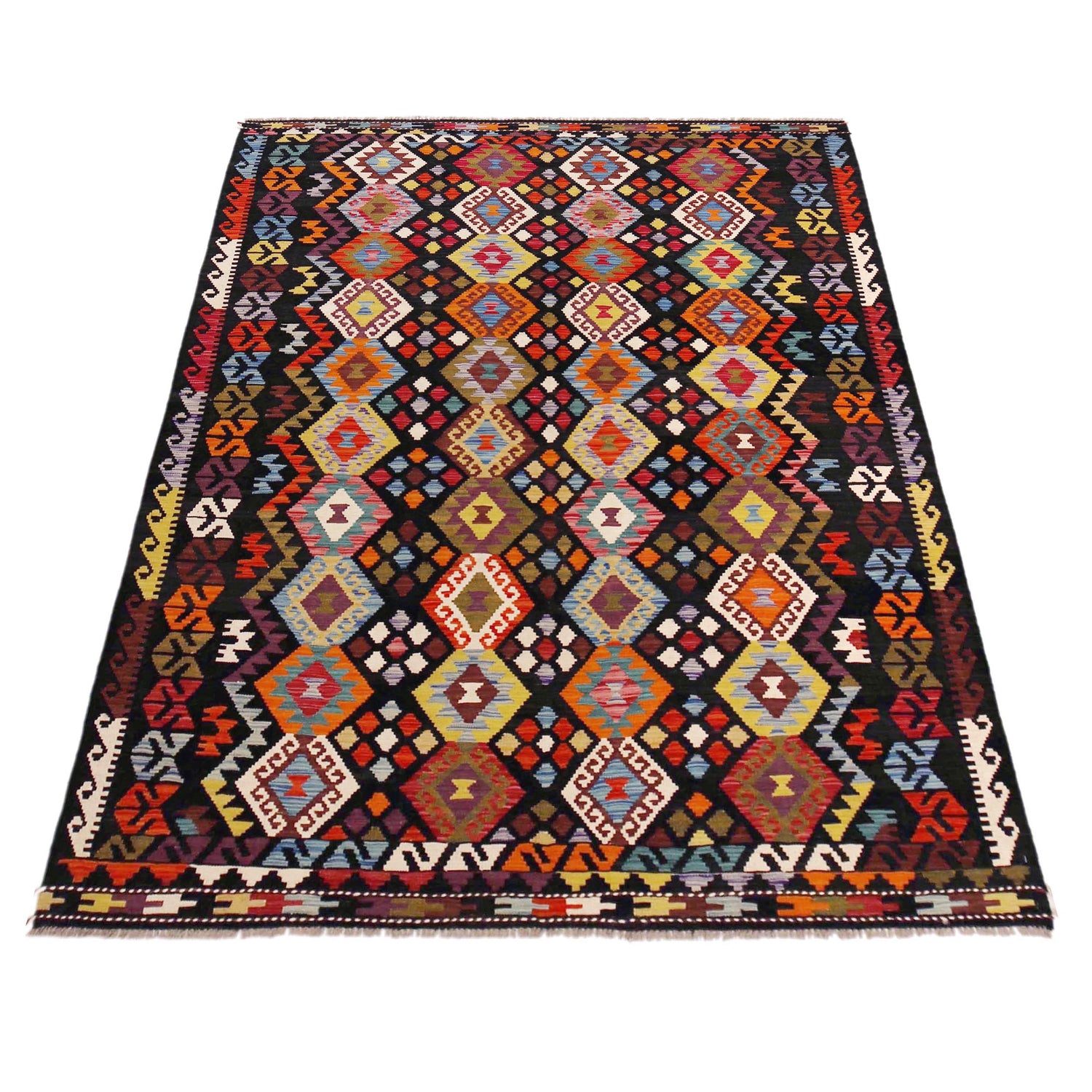 Handmade Vegetable Kelim 5' 11" x 8' 4" (ft) - No. P36424