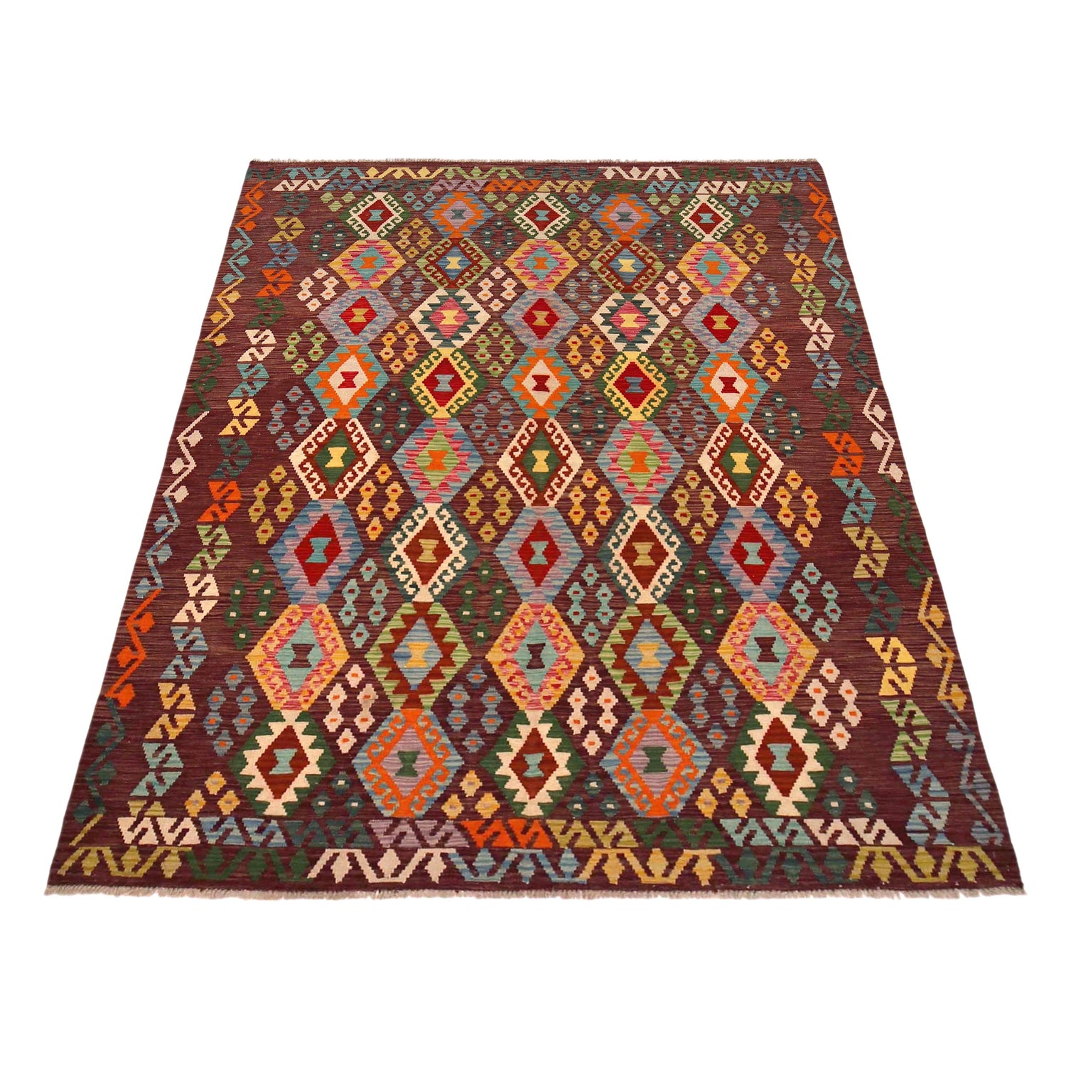 Handmade Vegetable Kilim 5' 10" x 8' 0" (ft) - No. P36425