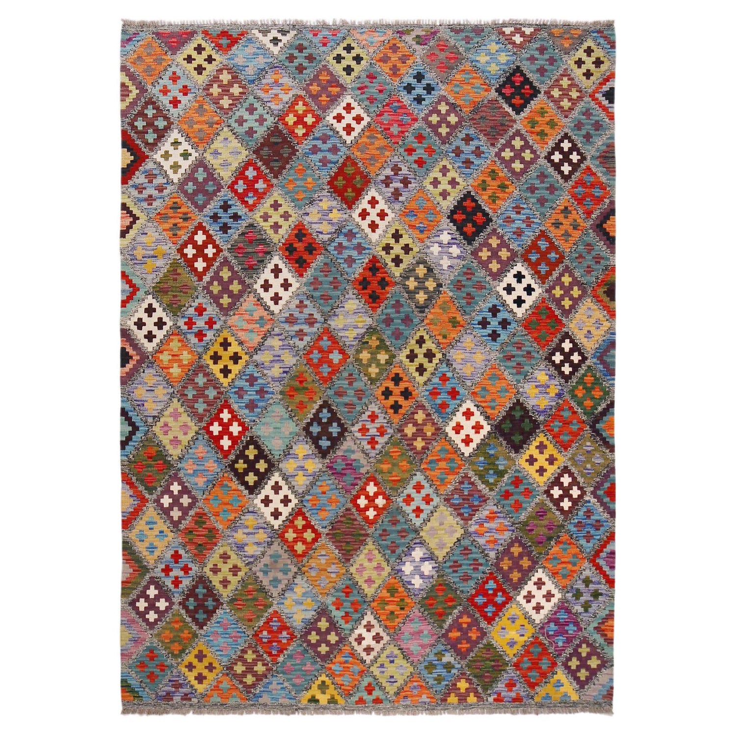 Handmade Vegetable Kelim 5' 7" x 8' 0" (ft) - No. P36426