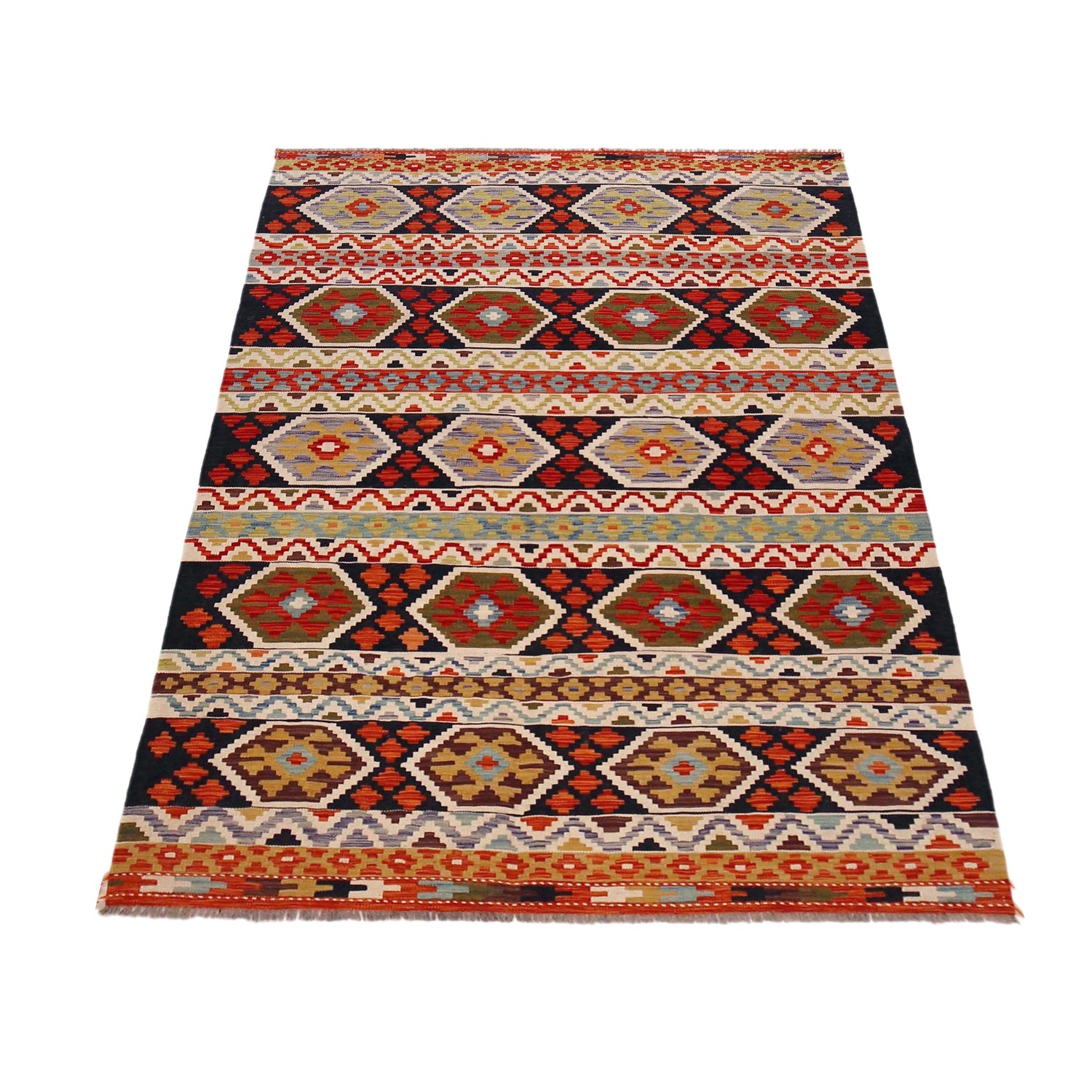 Handmade Vegetable Kilim 5' 1" x 7' 7" (ft) - No. P36432
