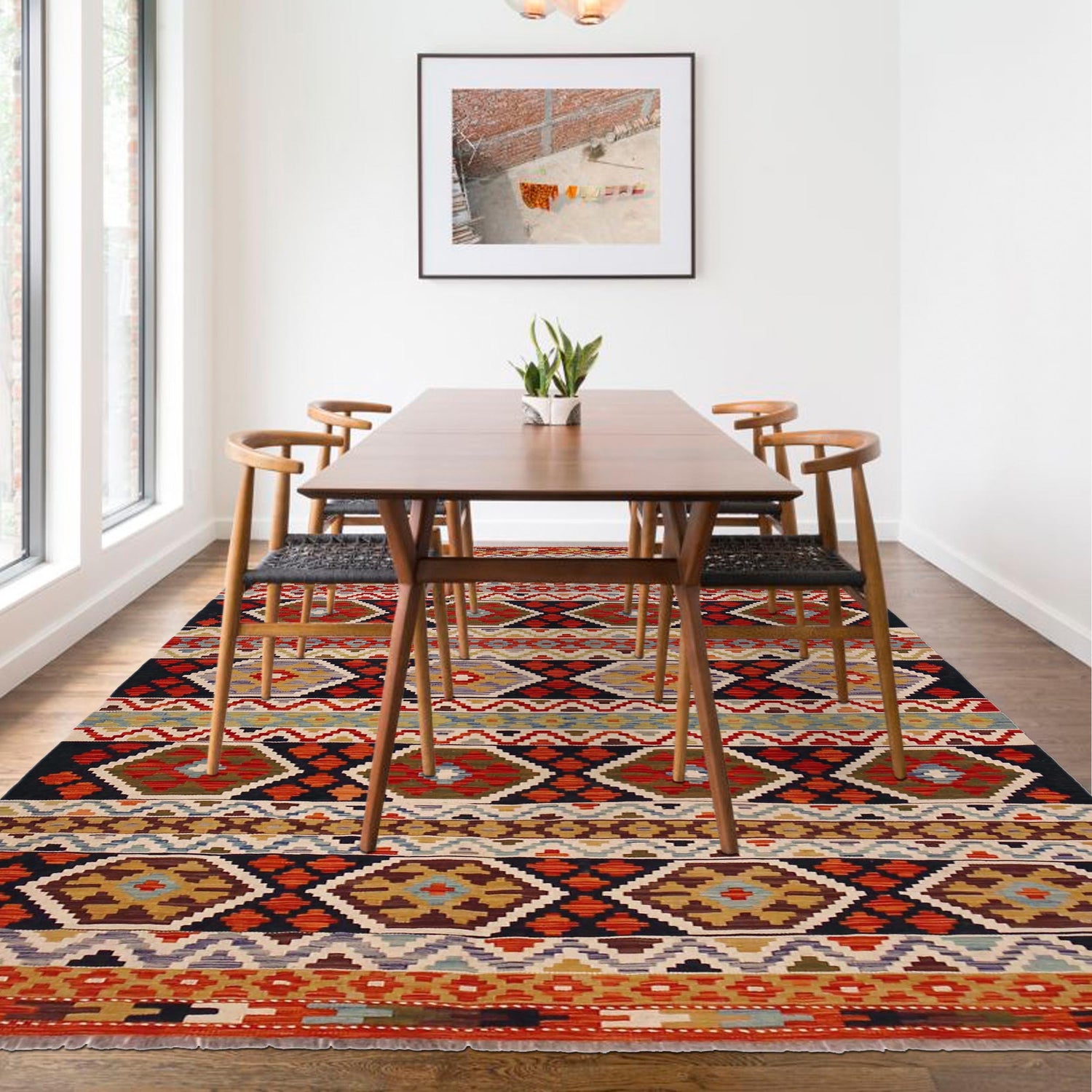 Handmade Vegetable Kilim 5' 1" x 7' 7" (ft) - No. P36432