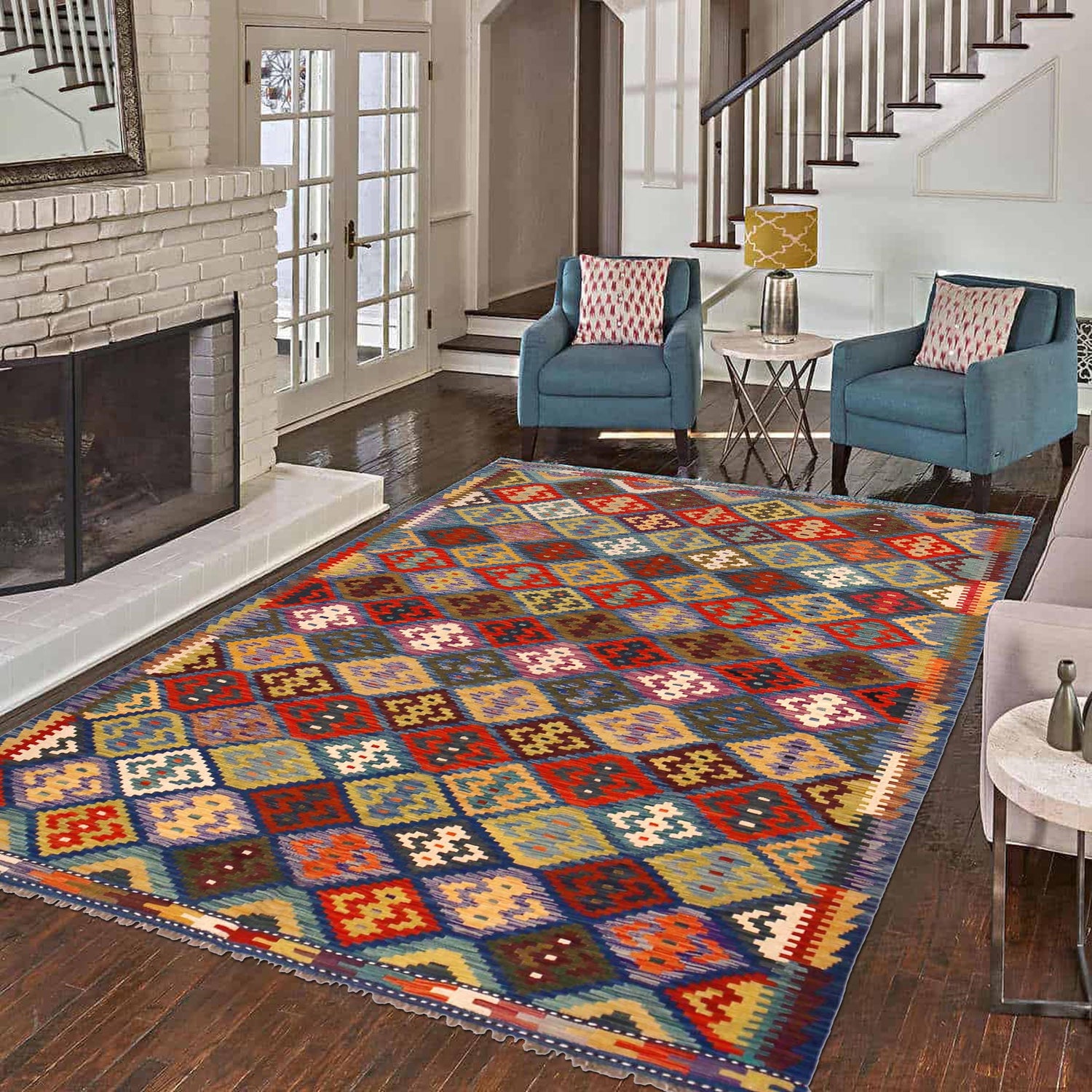 Handmade Vegetable Kelim 5' 8" x 8' 0" (ft) - No. P36433