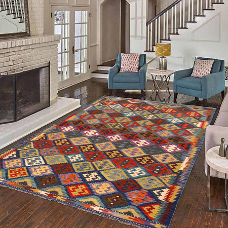 Handmade Vegetable Kelim 5' 8" x 8' 0" (ft) - No. P36433