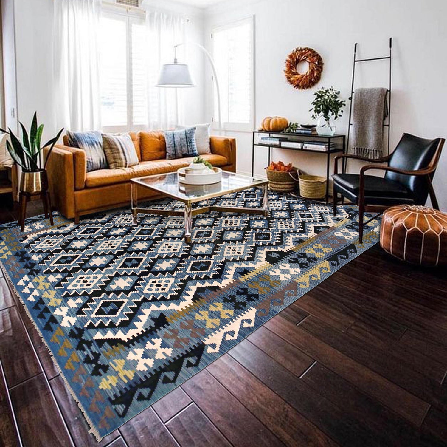 Handmade Vegetable Kilim 6' 8" x 9' 8" (ft) - No. P36435