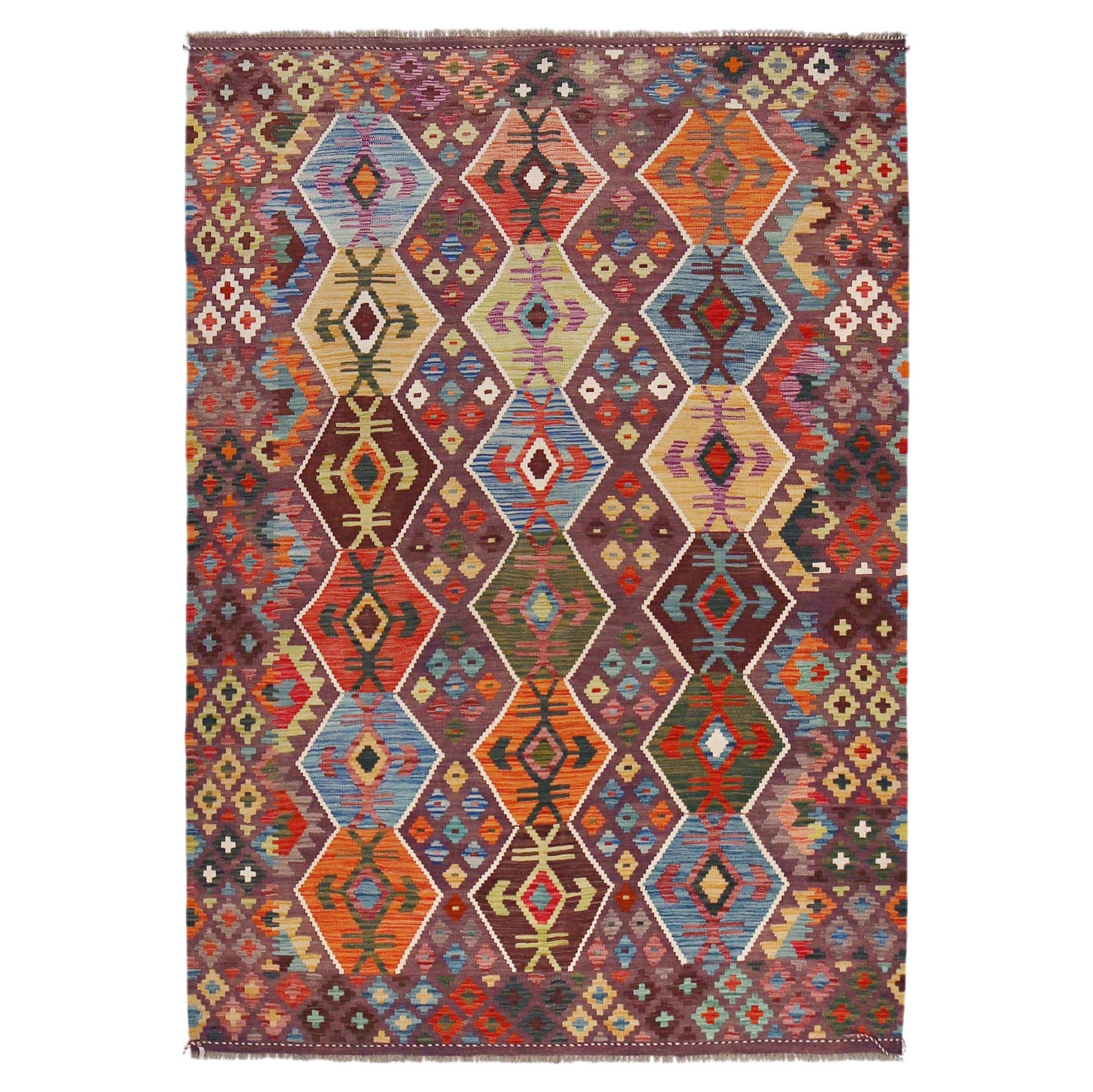 Handmade Vegetable Kelim 5' 9" x 8' 3" (ft) - No. P36436