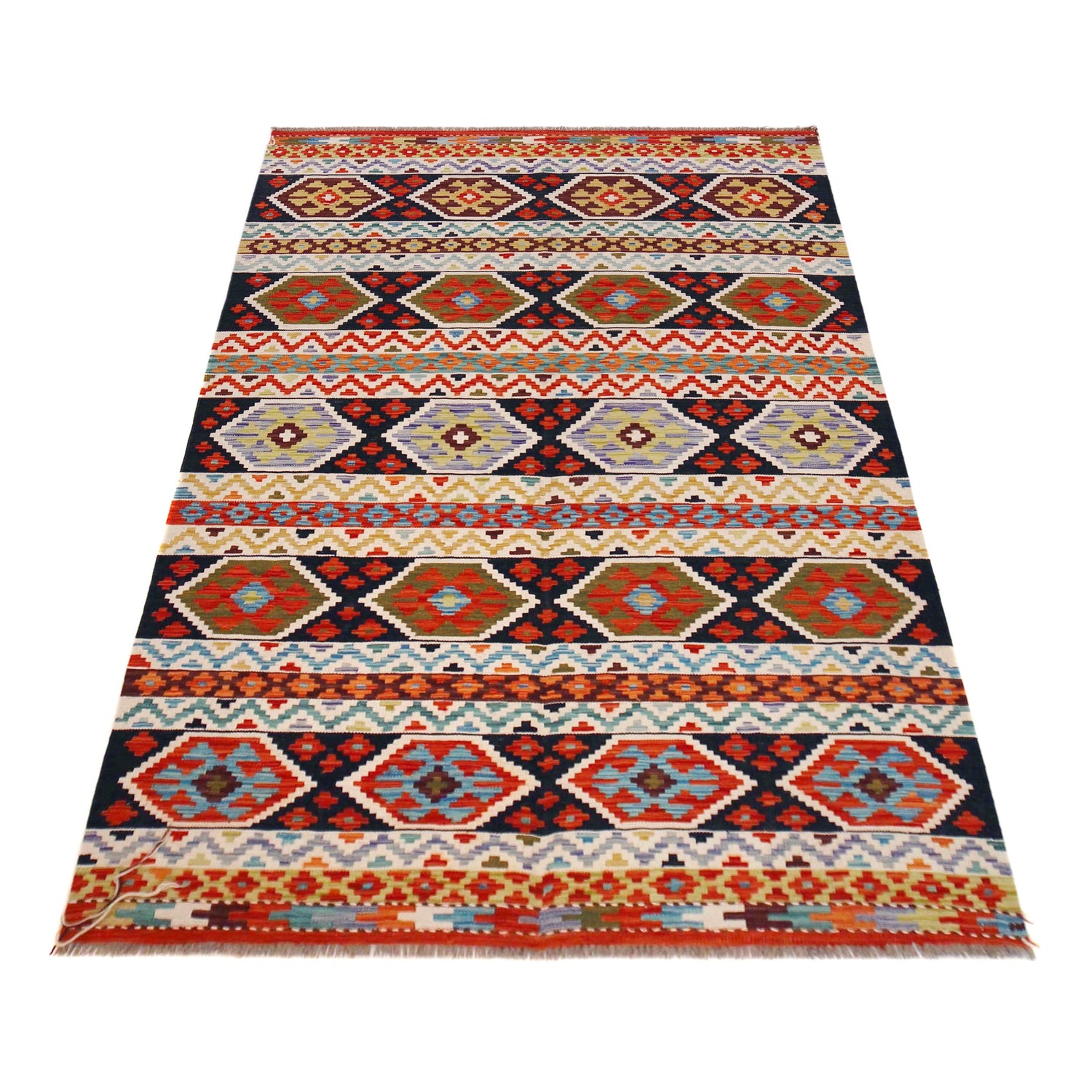 Handmade Vegetable Kilim 4' 11" x 7' 7" (ft) - No. P36438
