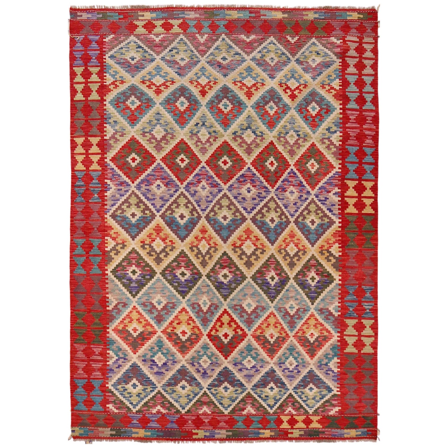 Handmade Vegetable Kelim 5' 10" x 8' 5" (ft) - No. P36442