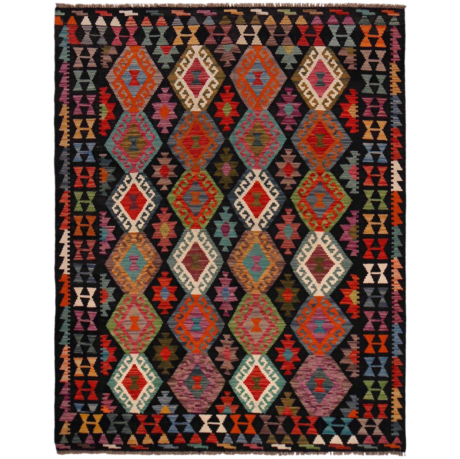 Handmade Vegetable Kilim 5' 0" x 6' 9" (ft) - No. P36444