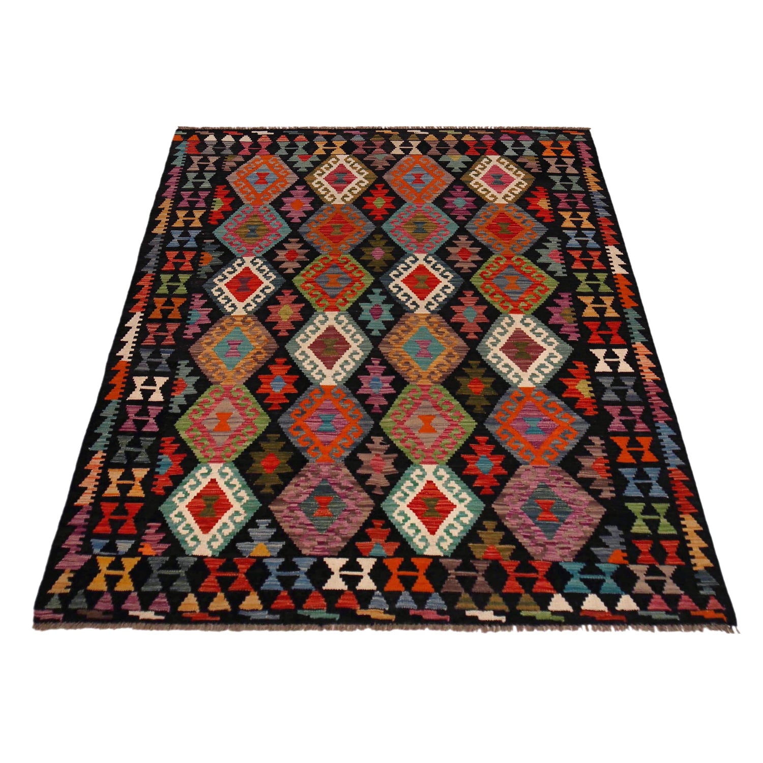Handmade Vegetable Kilim 5' 0" x 6' 9" (ft) - No. P36444