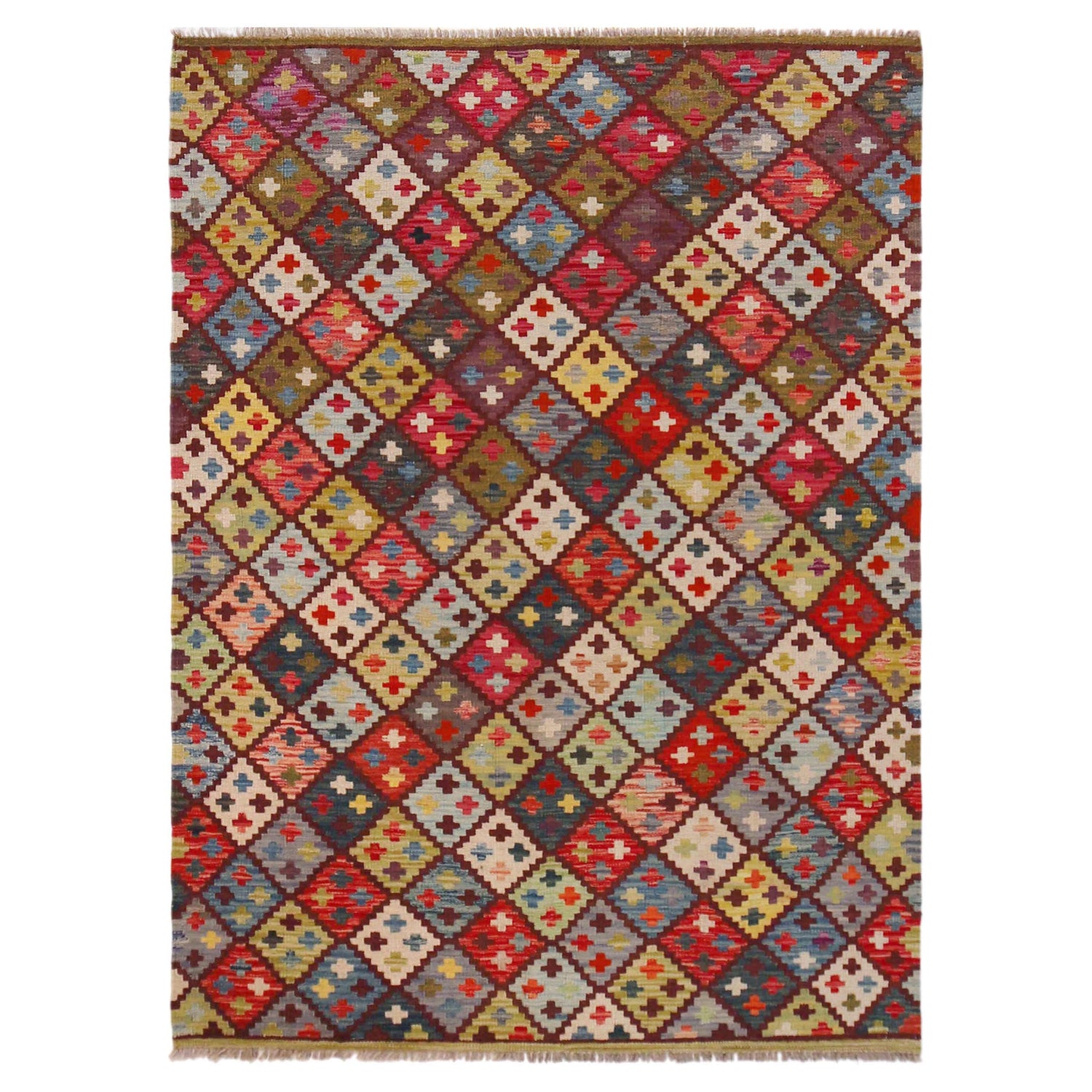 Handmade Vegetable Kilim 4' 2" x 6' 0" (ft) - No. P36445