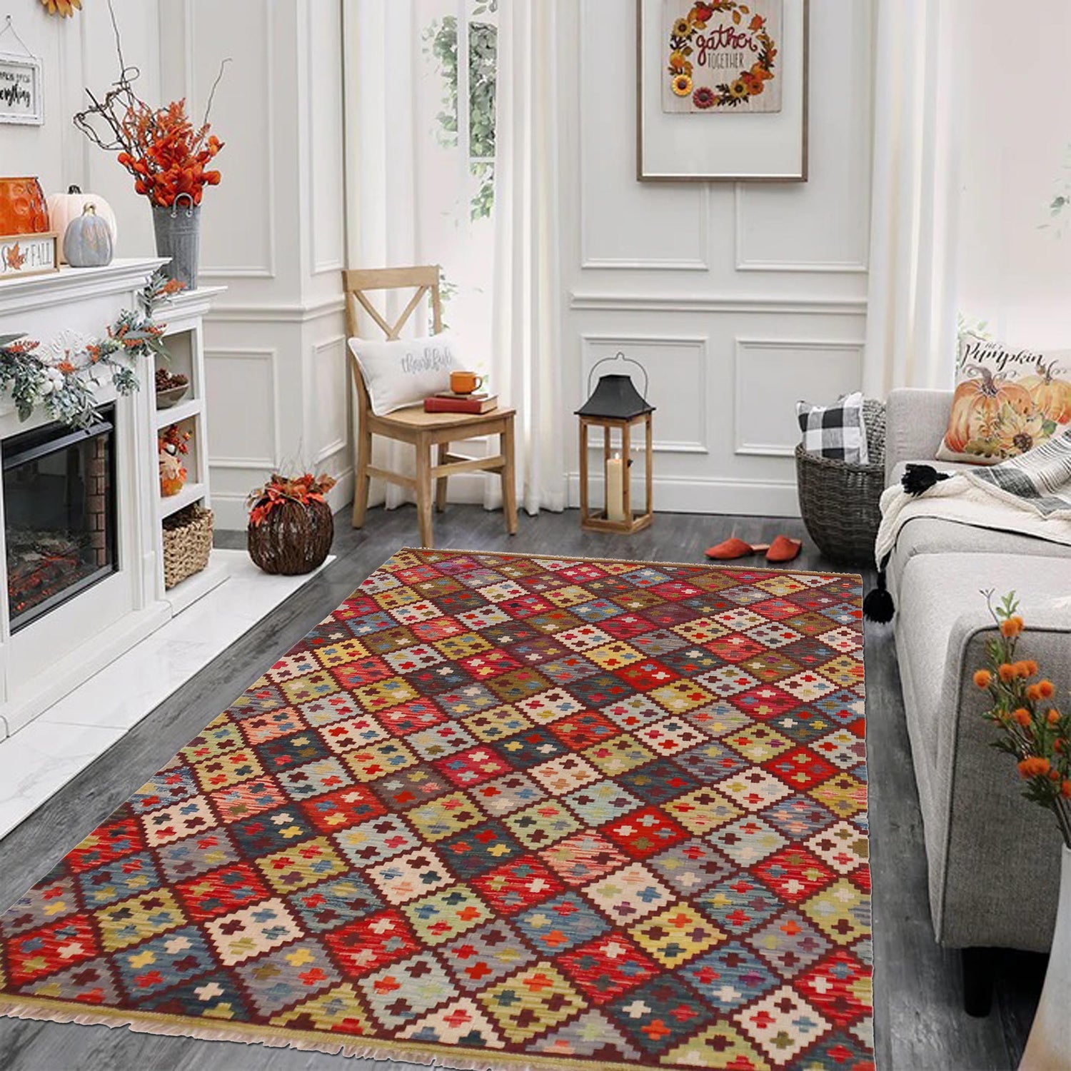 Handmade Vegetable Kilim 4' 2" x 6' 0" (ft) - No. P36445