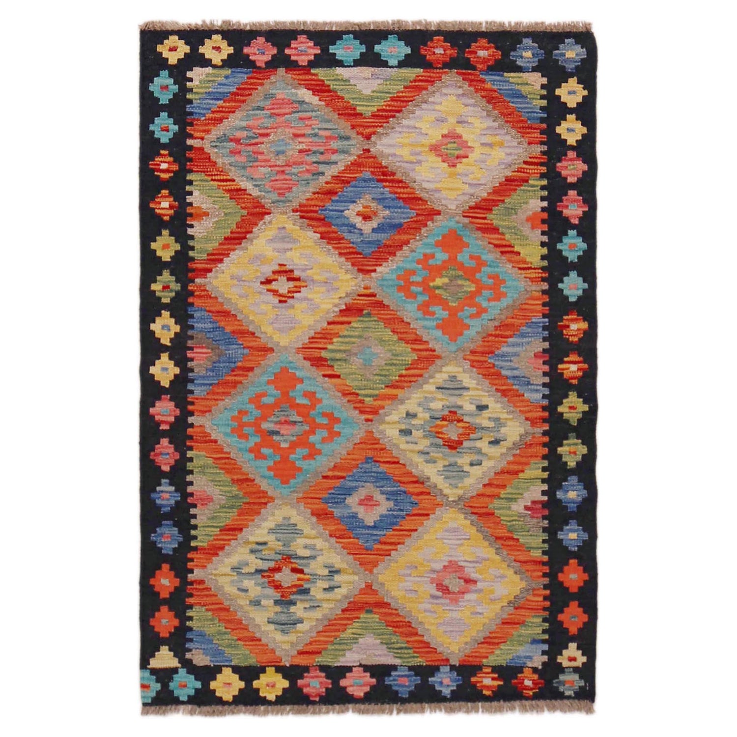 Handmade Vegetable Kilim 2' 9" x 4' 3" (ft) - No. P36447
