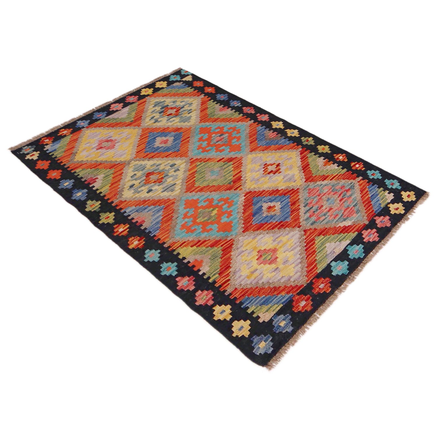 Handmade Vegetable Kilim 2' 9" x 4' 3" (ft) - No. P36447