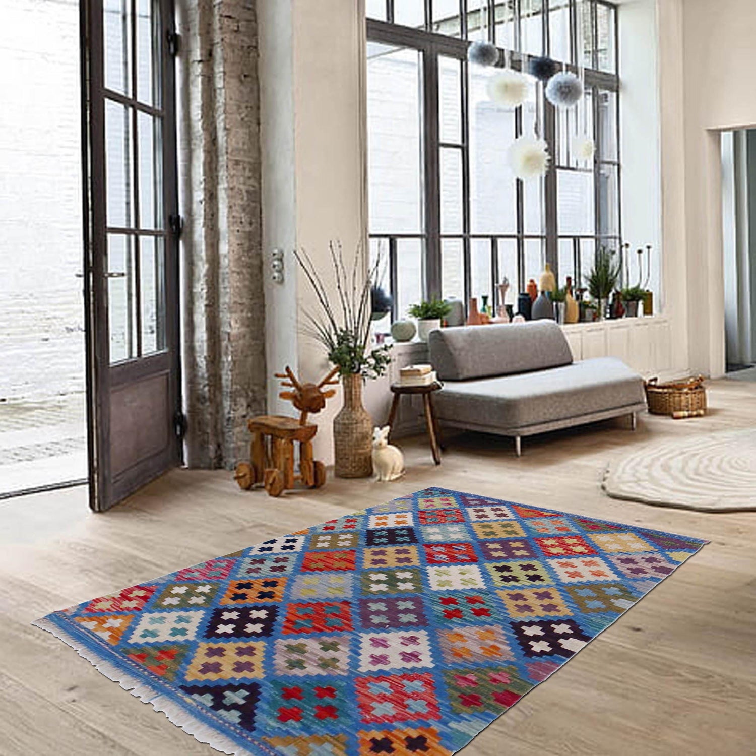 Handmade Vegetable Kilim 2' 7" x 4' 0" (ft) - No. P36449