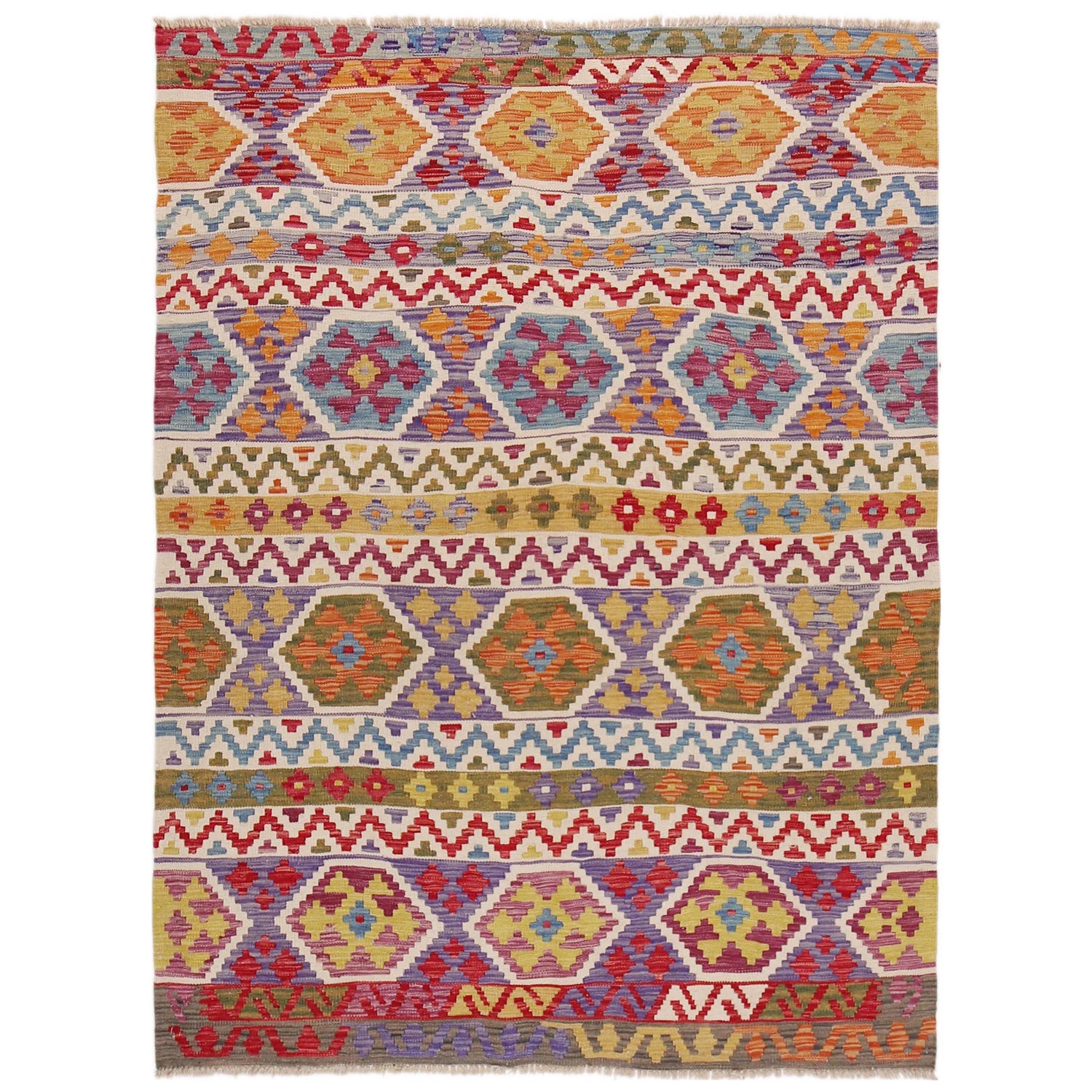 Handmade Vegetable KIlim 5' 0" x 6' 10" (ft) - No. P36454