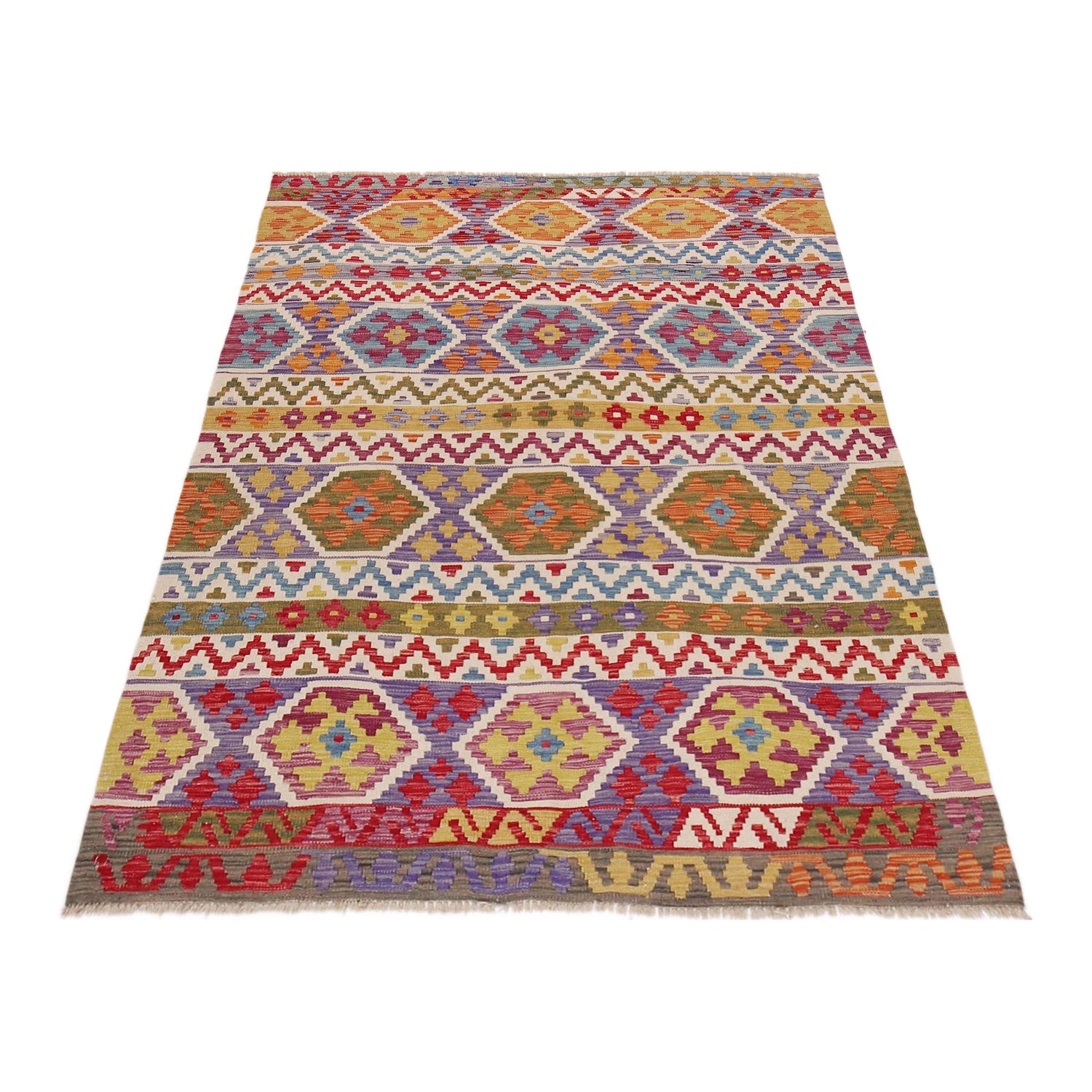Handmade Vegetable KIlim 5' 0" x 6' 10" (ft) - No. P36454