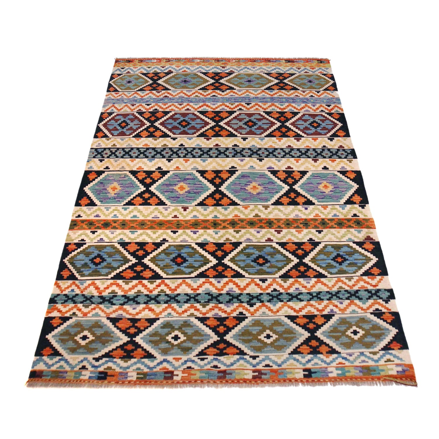 Handmade Vegetable Kilim 4' 9" x 7' 8" (ft) - No. P36460