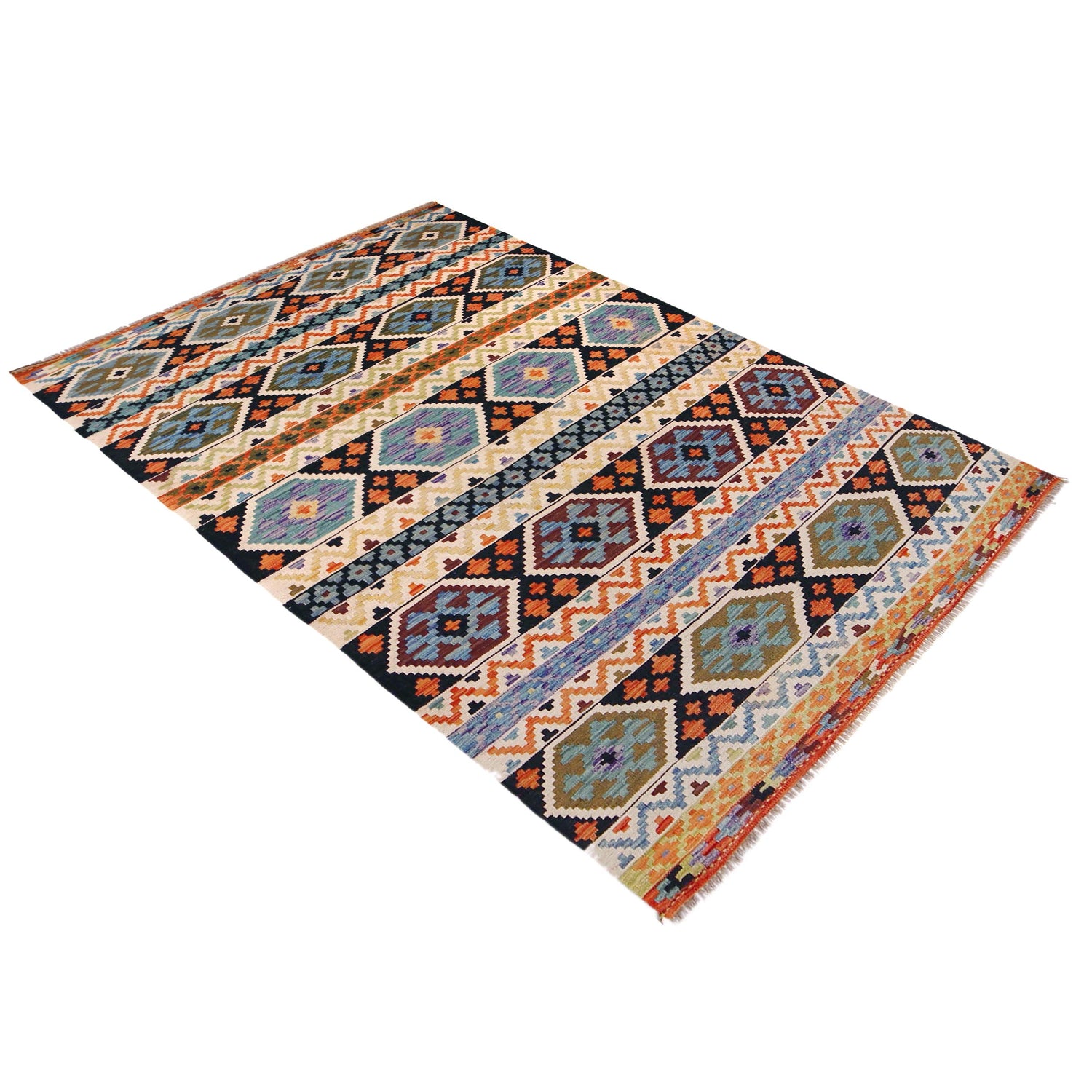 Handmade Vegetable Kilim 4' 9" x 7' 8" (ft) - No. P36460