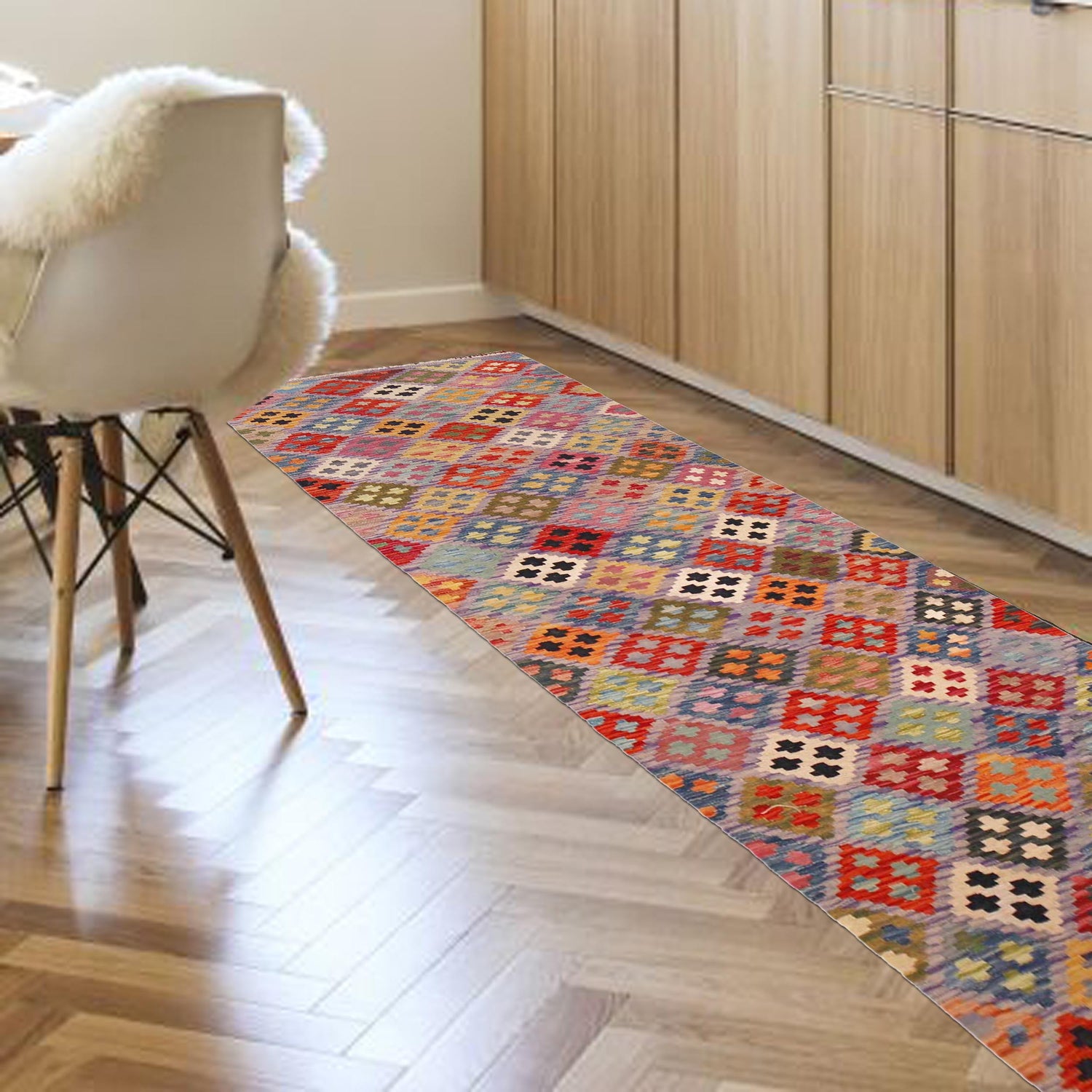 Vegetable Kilim Runner 2' 7" x 9' 2" (ft) - No. P36467