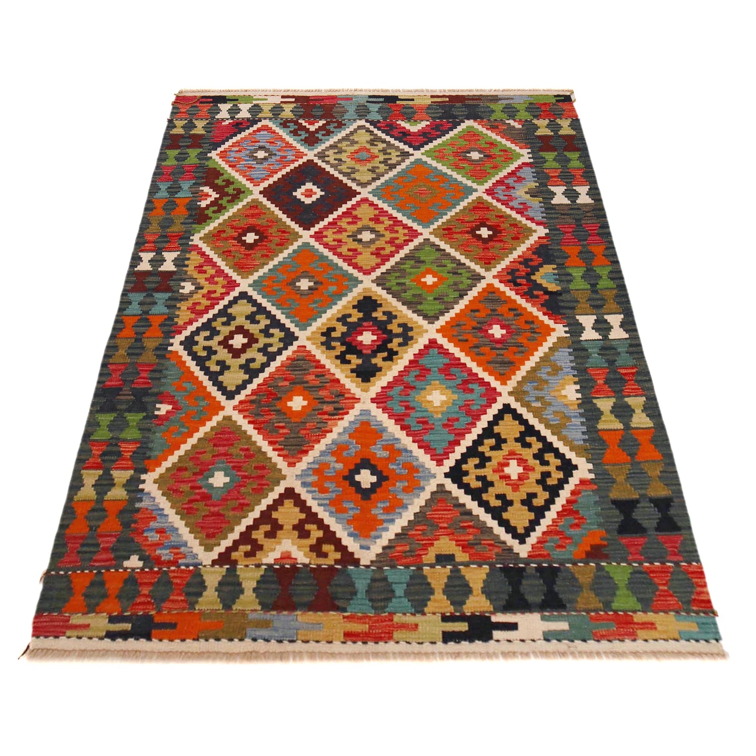 Handmade Vegetable Kilim 4' 1" x 5' 10" (ft) - No. P36469
