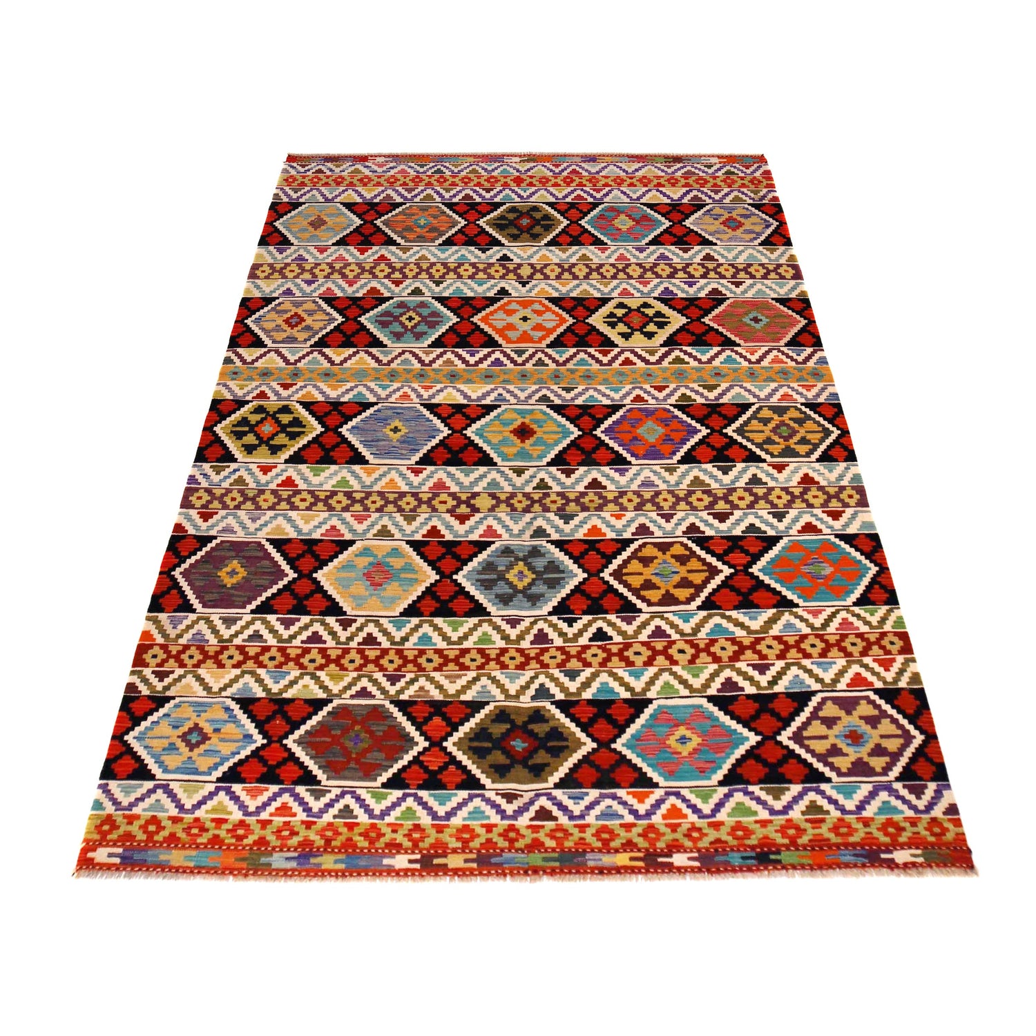 Handmade Vegetable Kelim 6' 5" x 9' 9" (ft) - No. P36470