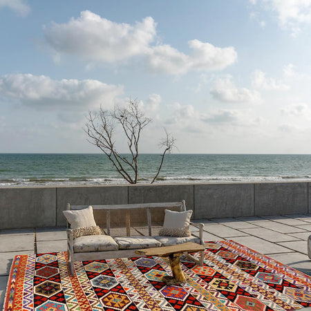 Handmade Vegetable Kelim 6' 5" x 9' 9" (ft) - No. P36470