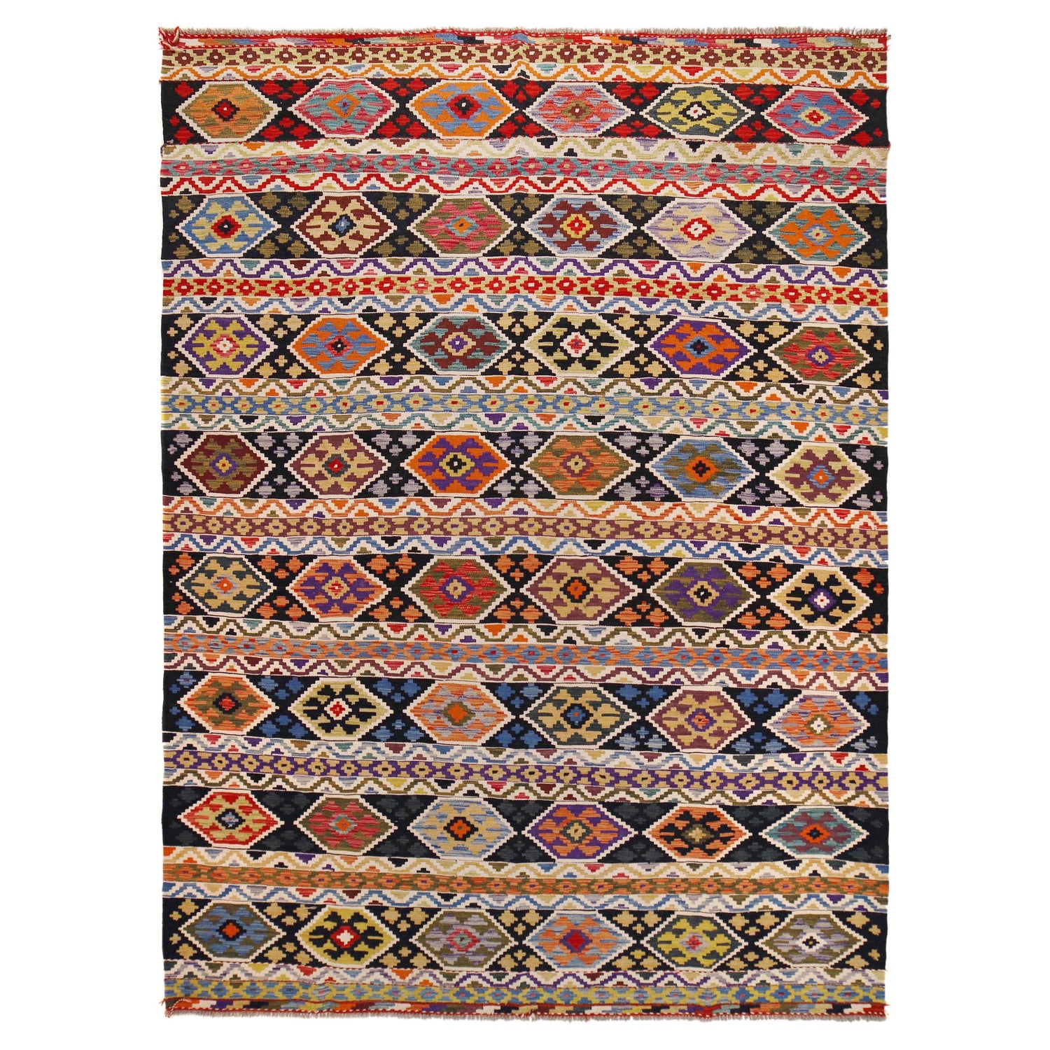 Handmade Vegetable Kilim 8' 1 x 11' 4 (ft) - No. P36471