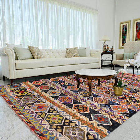 Handmade Vegetable Kilim 8' 1 x 11' 4 (ft) - No. P36471