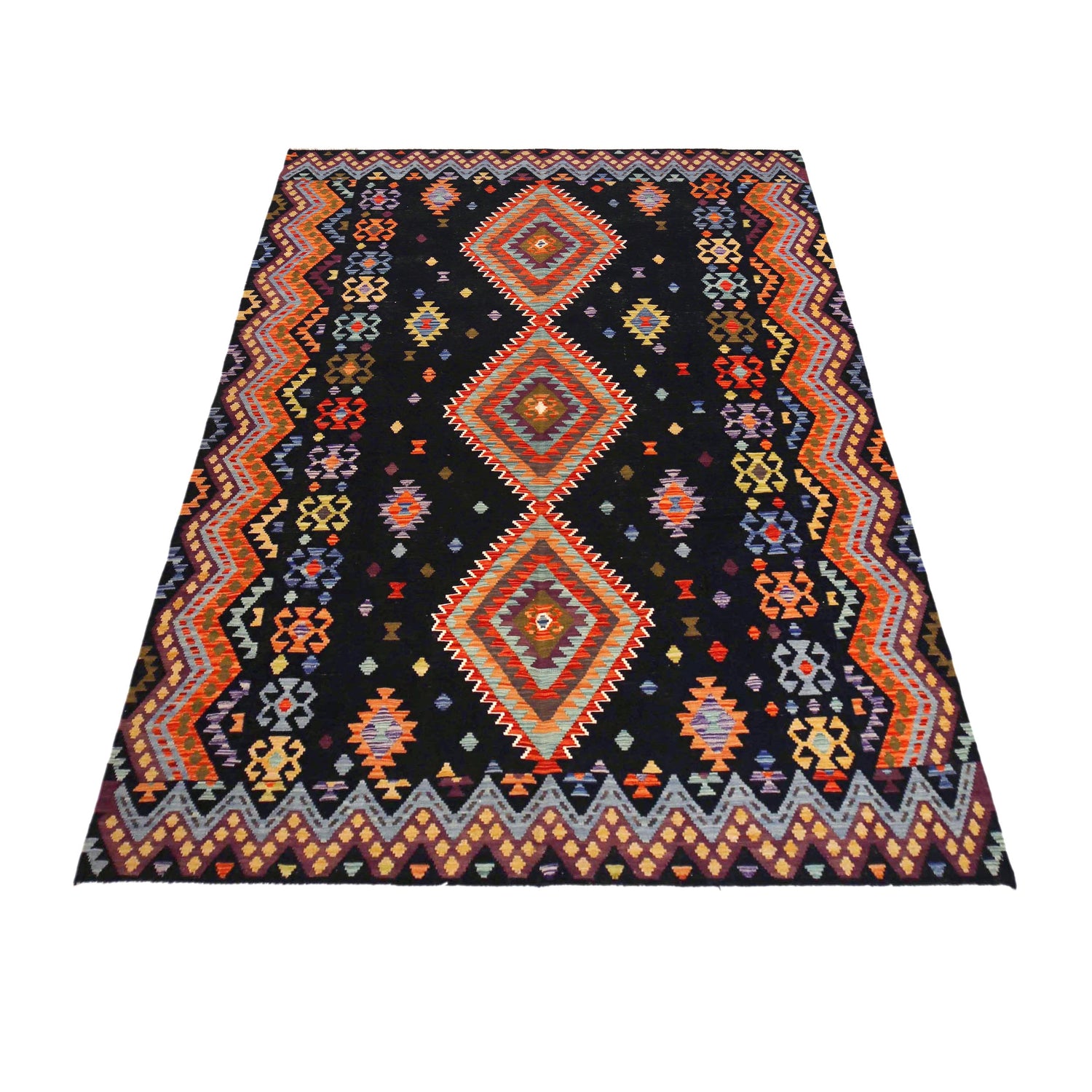 Handmade Vegetable Kilim 6' 10" x 9' 11" (ft) - No. P36472