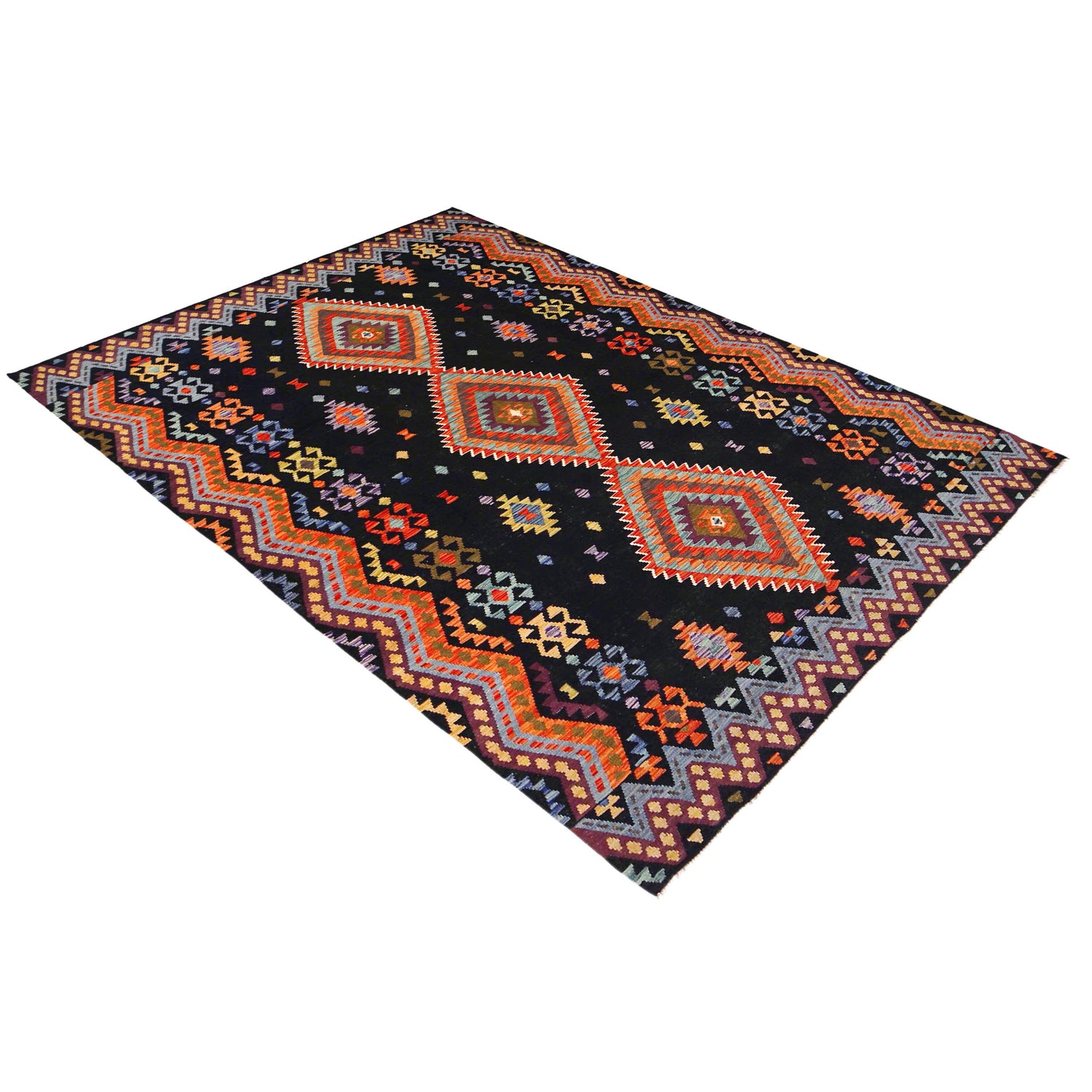 Handmade Vegetable Kilim 6' 10" x 9' 11" (ft) - No. P36472