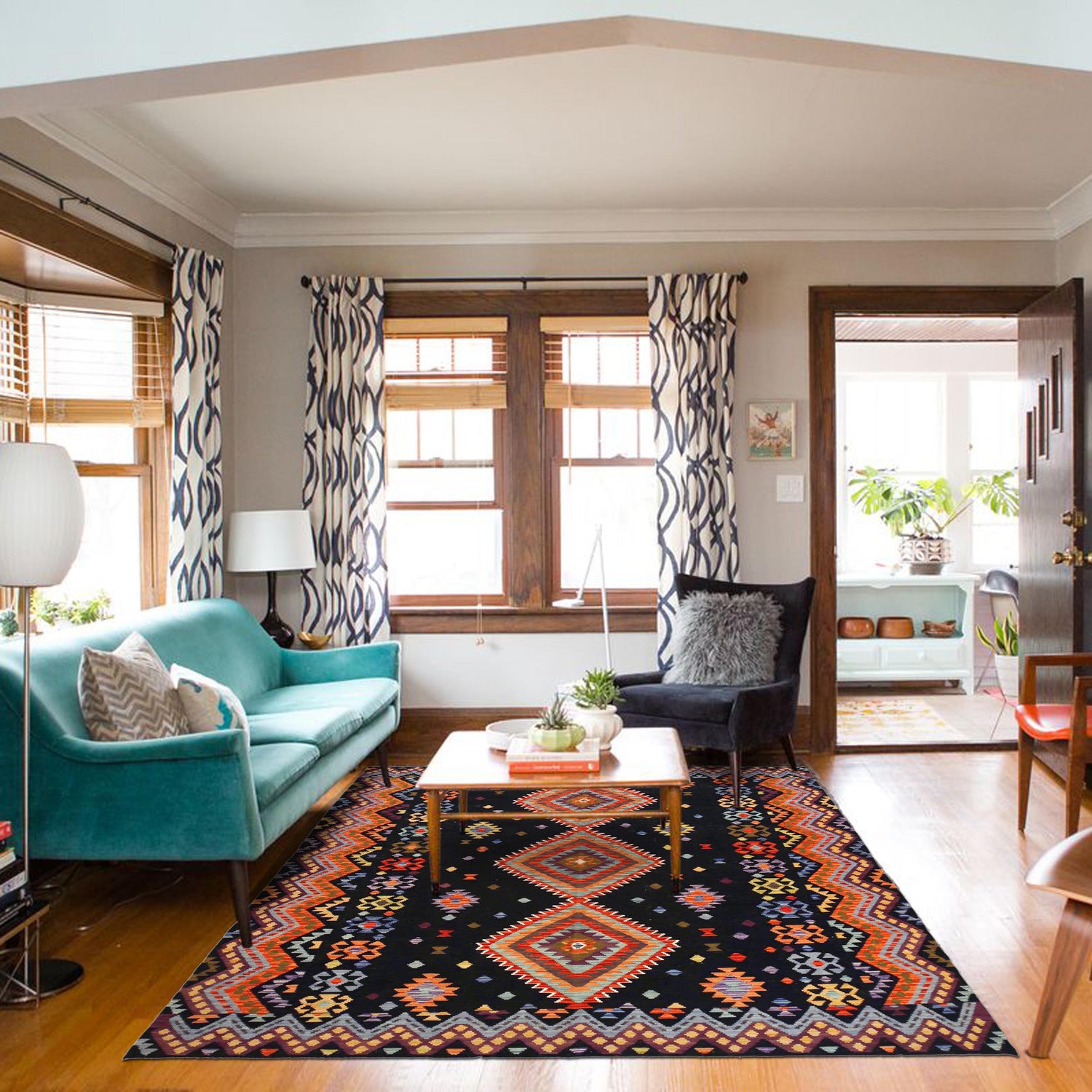 Handmade Vegetable Kilim 6' 10" x 9' 11" (ft) - No. P36472