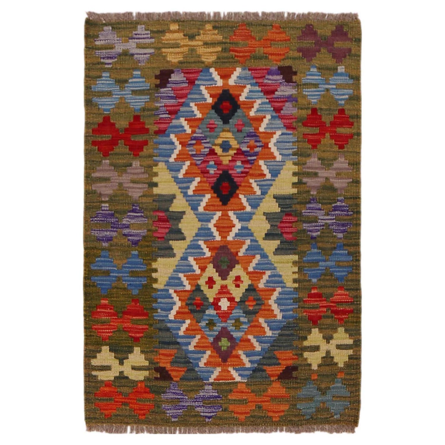 Handmade Vegetable Kilim 2' 2" x 3' 2" (ft) - No. P36474