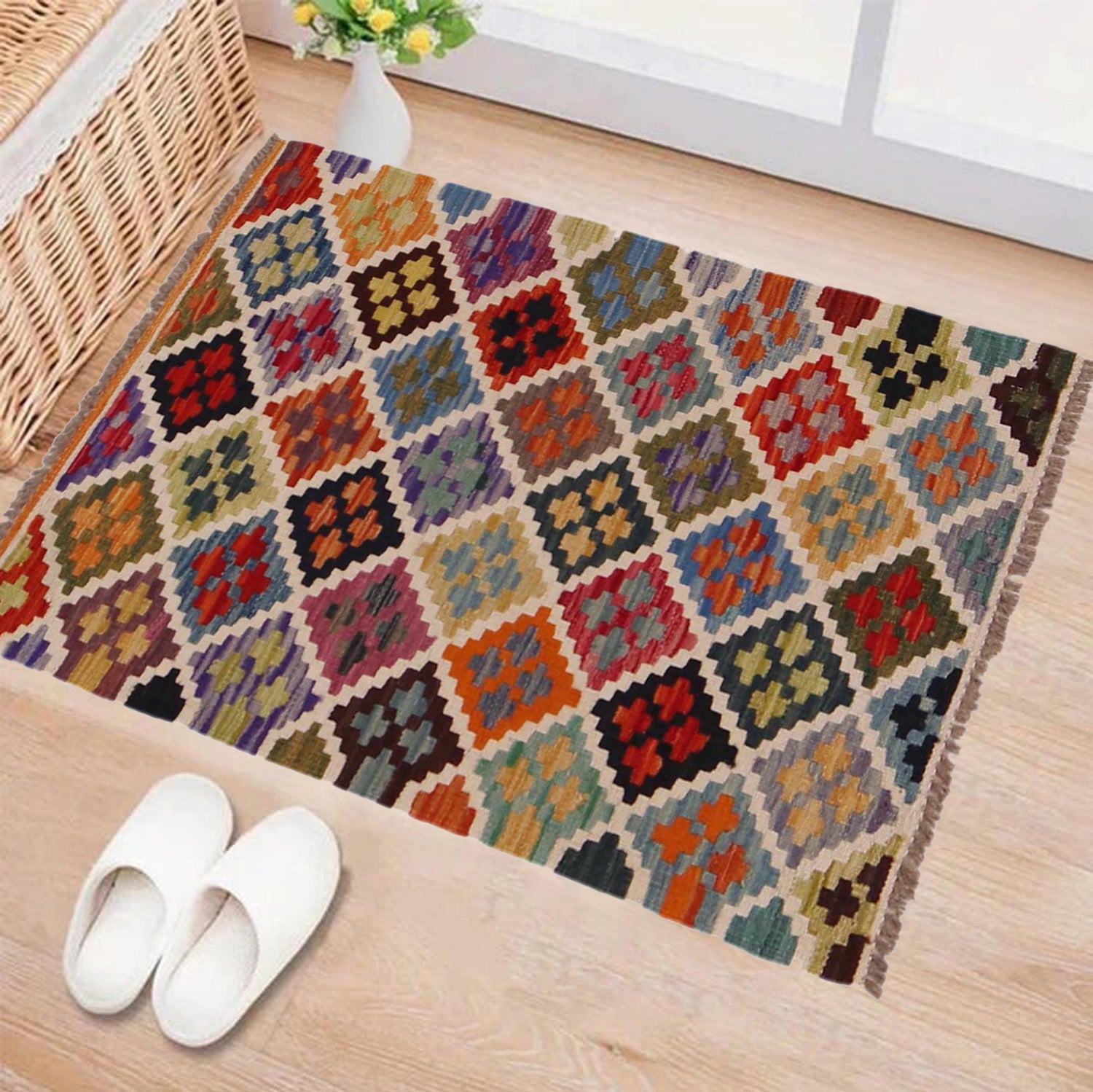 Handmade Vegetable Kelim 2' 1" x 3' 2" (ft) - No. P36477