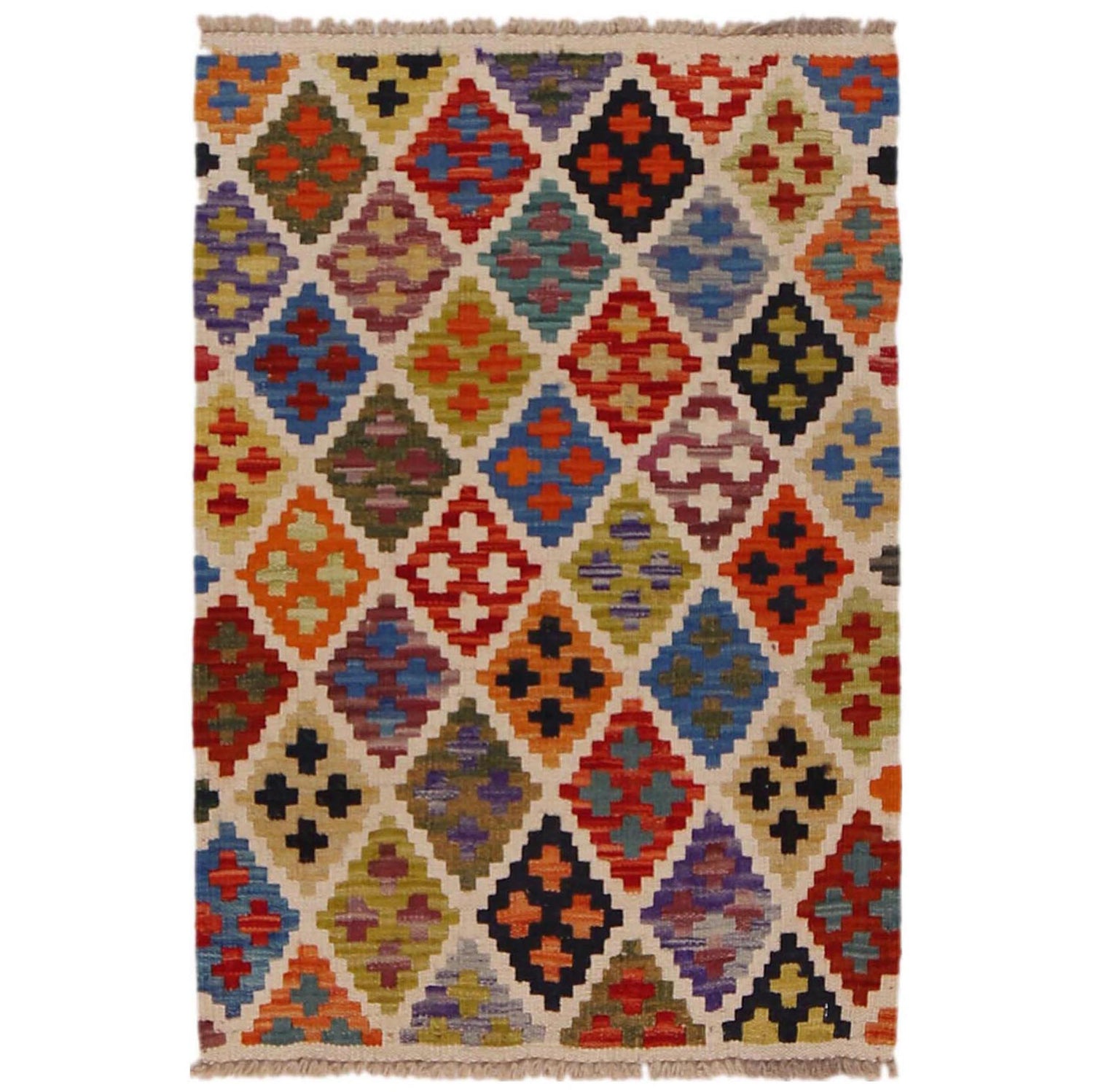 Handmade Vegetable Kilim 2' 0" x 3' 0" (ft) - No. P36478