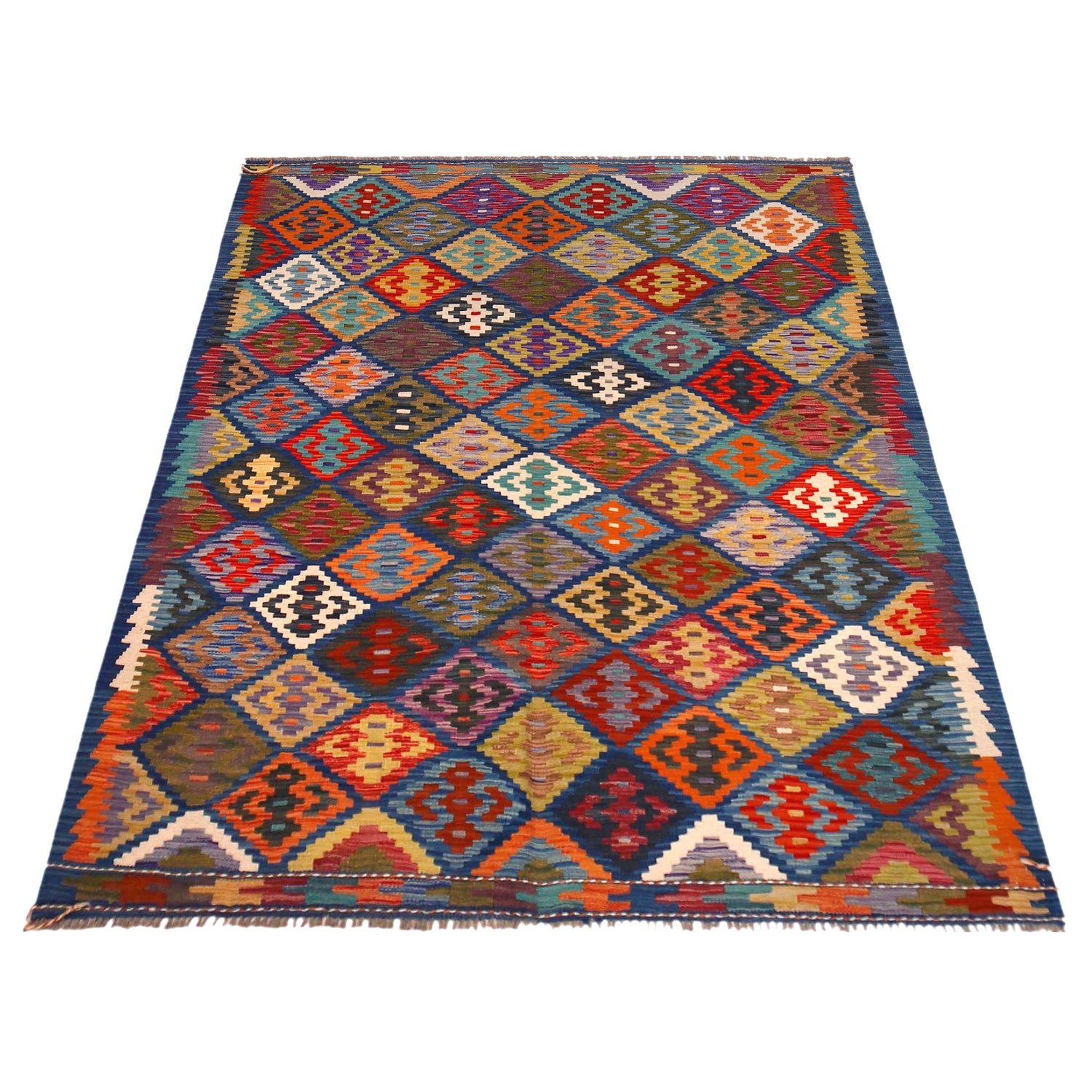 Handmade Vegetable Kelim 5' 1" x 6' 8" (ft) - No. P36488