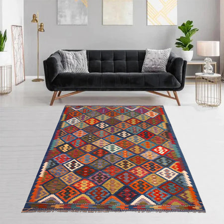 Handmade Vegetable Kelim 5' 1" x 6' 8" (ft) - No. P36488