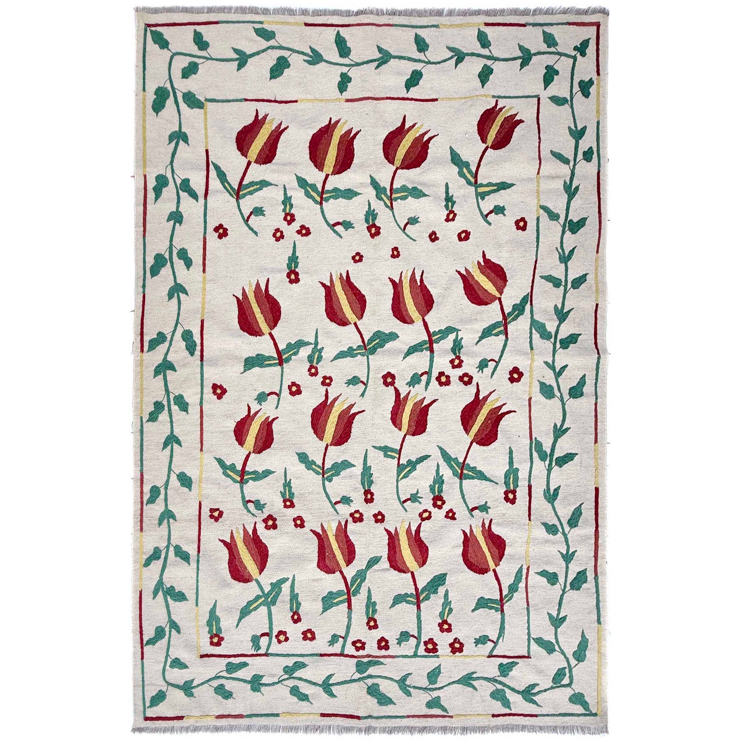 Handmade Embroidery Kilim 5' 7" x 7' 10" (ft) - No. P36864