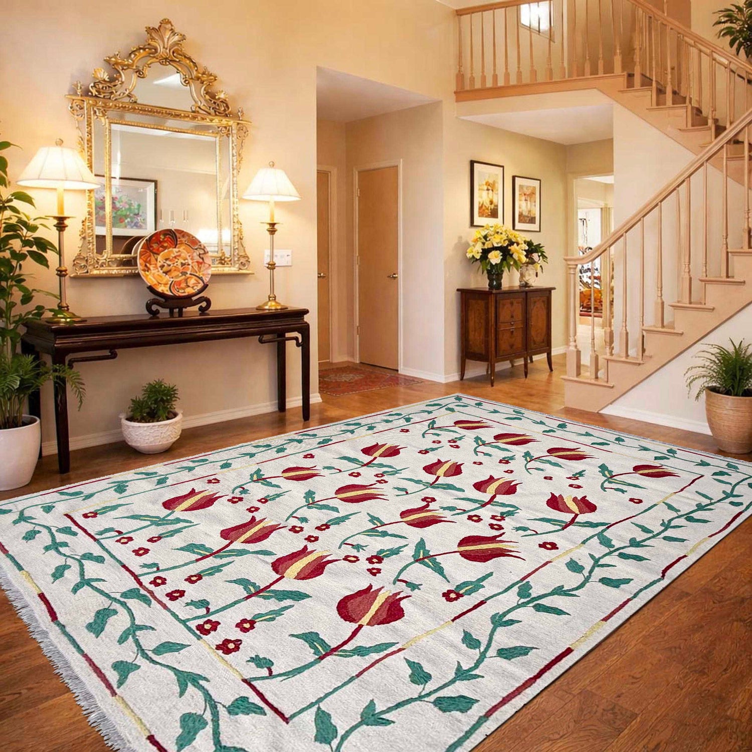 Handmade Embroidery Kilim 5' 7" x 7' 10" (ft) - No. P36864