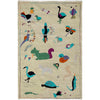 Ivory Color Embroidery Flatweave Kilim 3' 8" x 6' 3" (ft) - No. P36865