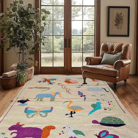 Handmade Embroidery Kilim 3' 8" x 6' 2" (ft) - No. P36868
