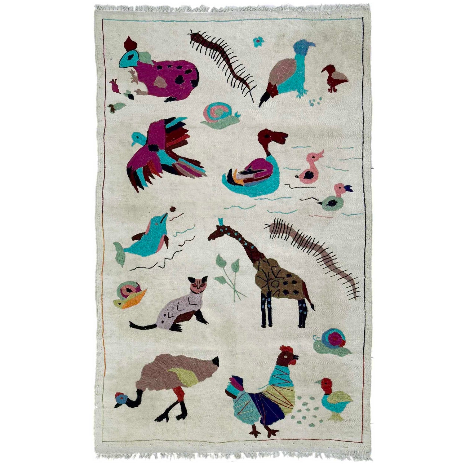 Pakistani Embroidery Kelim 3' 1" x 5' 4" (ft) - No. P36869
