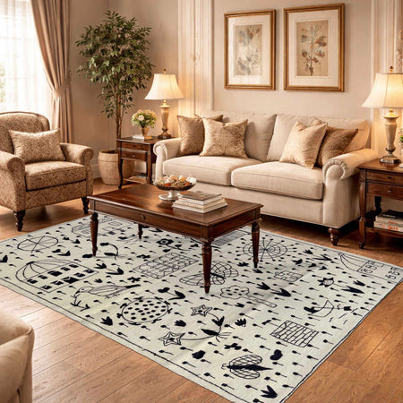 Pakistani Embroidery Kelim 3' 11" x 5' 10" (ft) - No. P36871