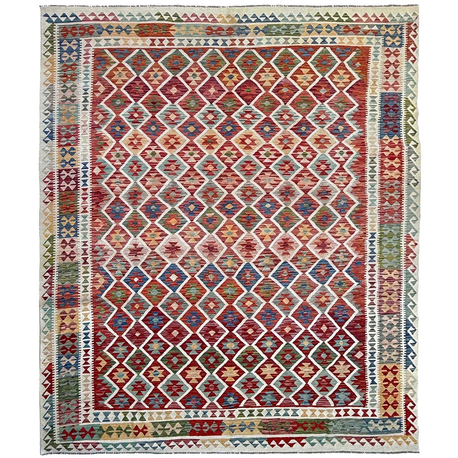 Handmade Vegetable Kilim 9' 7" x 12' 11" (ft) - No. P36875