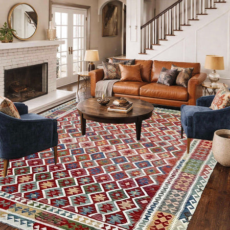 Handmade Vegetable Kilim 9' 7" x 12' 11" (ft) - No. P36875