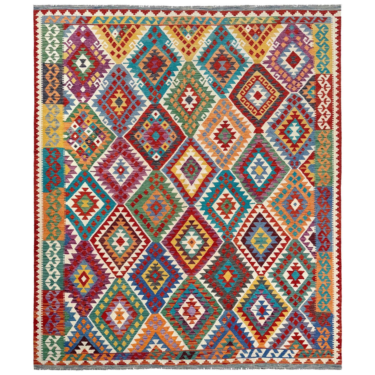 Handmade Vegetable Kilim 8' 5" x 10' 1" (ft) - No. P36881