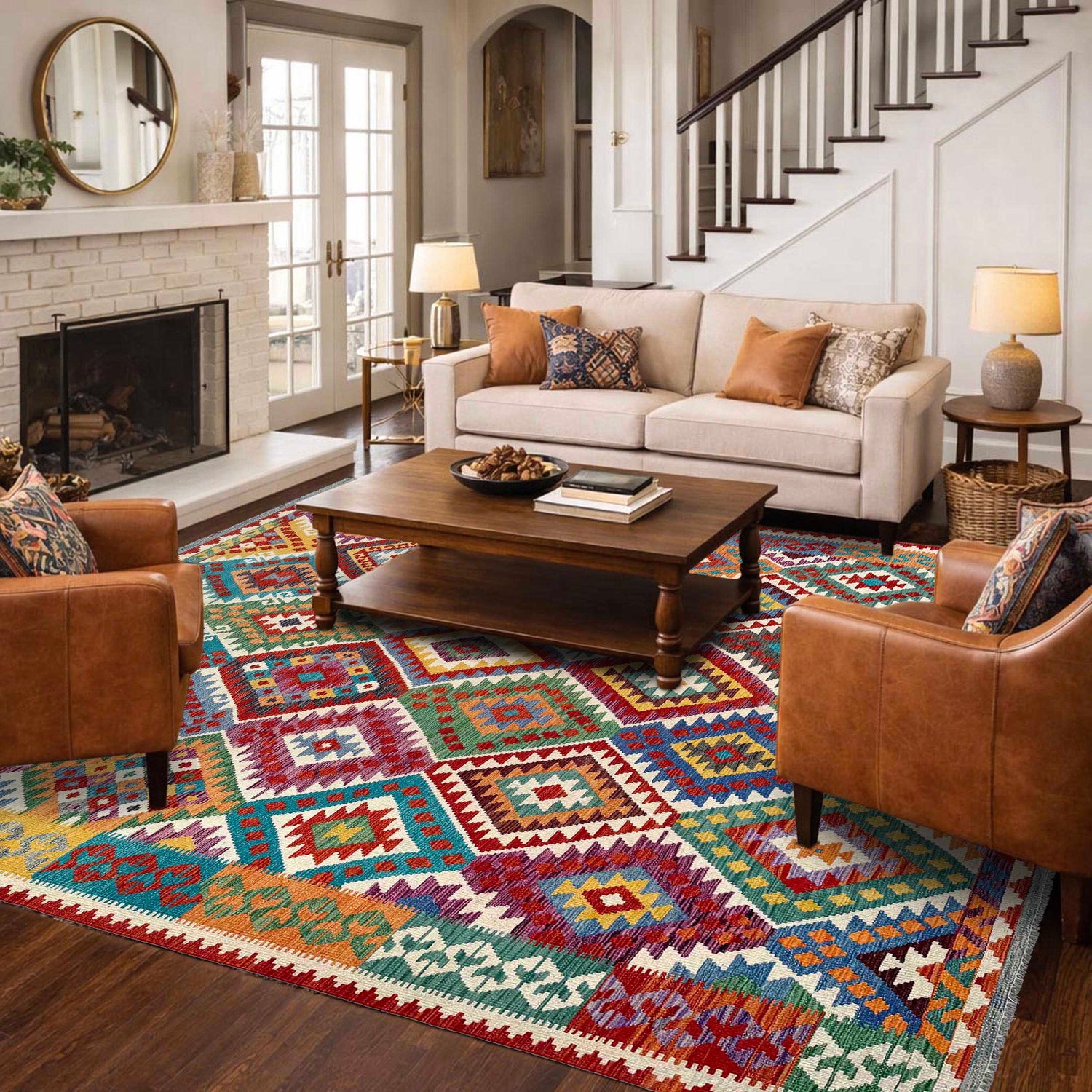 Handmade Vegetable Kilim 8' 5" x 10' 1" (ft) - No. P36881