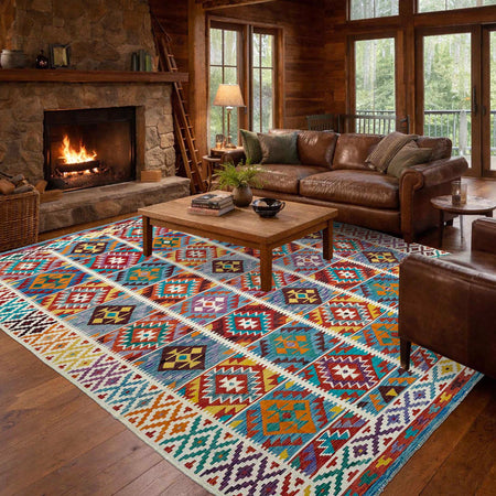 Handmade Vegetable Kelim 8' 2" x 11' 8" (ft) - No. P36889