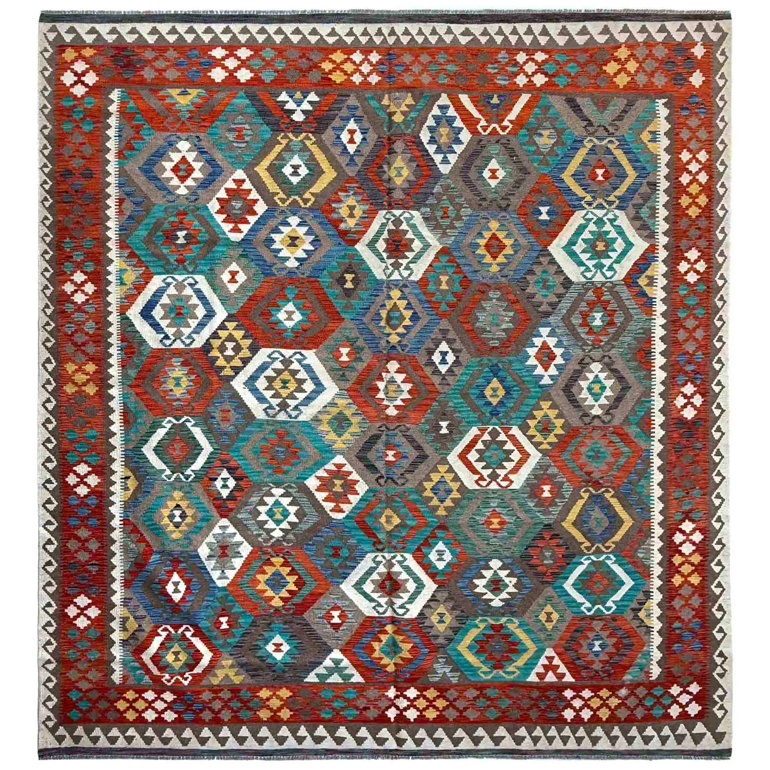 Handmade Vegetable Kelim 8' 4" x 9' 9" (ft) - No. P36893