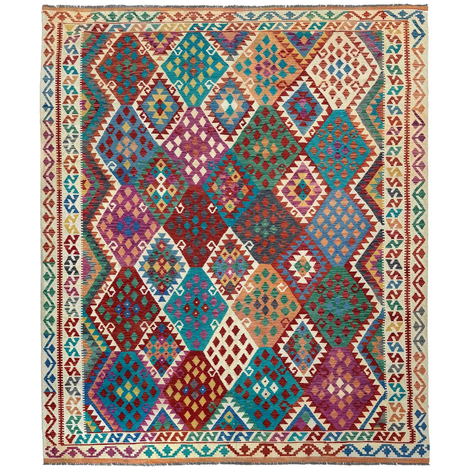 Handmade Vegetable Kelim 8' 2" x 10' 1" (ft) - No. P36904