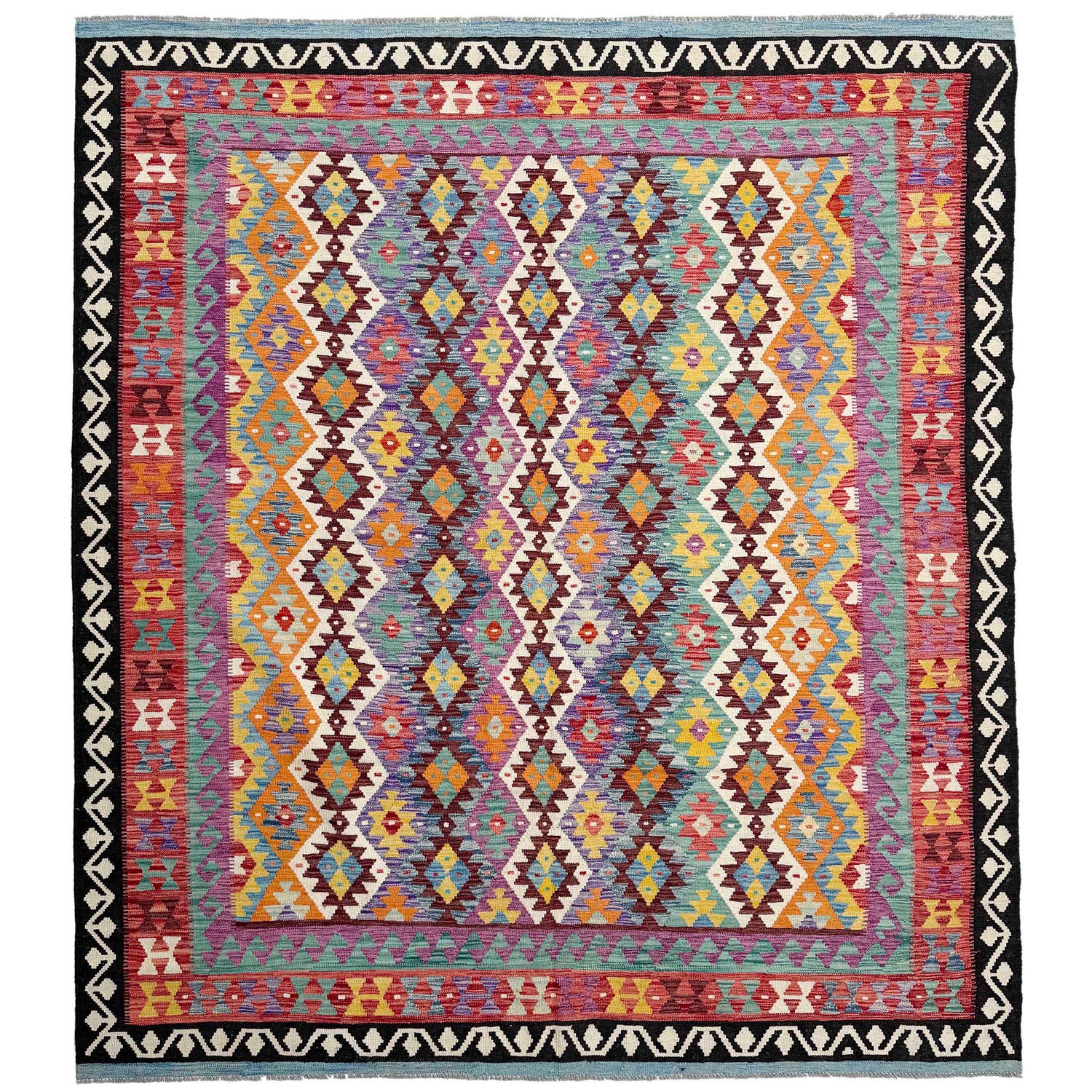 Handmade Vegetable Kilim 8' 4" x 9' 9" (ft) - No. P36906